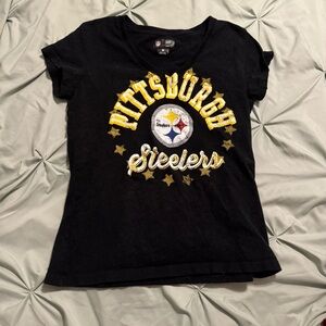 NFL Women's Black and Gold Pittsburgh Steelers Tee